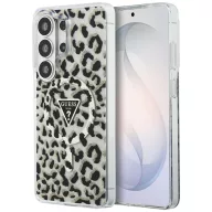   Guess IML Leopard Print Triangle Samsung Galaxy S26 Ultra mágneses tok, MagSafe, fekete
