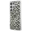 Guess IML Leopard Print Triangle Samsung Galaxy S26 Ultra mágneses tok, MagSafe, fekete