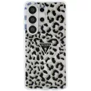 Guess IML Leopard Print Triangle Samsung Galaxy S26 Ultra mágneses tok, MagSafe, fekete