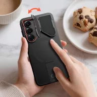   Tech-Protect Kevlar Aura Samsung Galaxy S26 tok kameravédelemmel, kitámasztóval, fekete-narancs