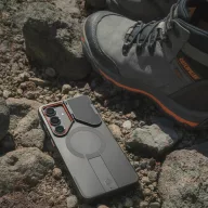   Tech-Protect Kevlar Aura Samsung Galaxy S26 Ultra tok kameravédelemmel, kitámasztóval, fekete-narancs