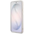 Guess Saffiano Peony Embossed Ring Samsung Galaxy S26 mágneses tok, MagSafe, rózsaszín