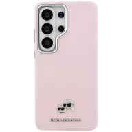   Karl Lagerfeld Saffiano KC Metal Logo Samsung Galaxy S26 Ultra mágneses tok, MagSafe, rózsaszín
