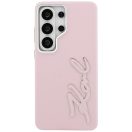 Karl Lagerfeld Grained Signature Metal Resin Logol Samsung Galaxy S26 Ultra tok, rózsaszín