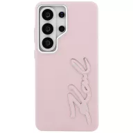   Karl Lagerfeld Grained Signature Metal Resin Logol Samsung Galaxy S26 Ultra tok, rózsaszín