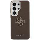 Guess Grained Big 4G Metal Logo Samsung Galaxy S26 Ultra tok, barna