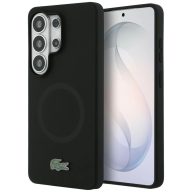   Lacoste Silicone Metal Croc Logo Samsung Galaxy S26 Ultra mágneses tok, MagSafe, fekete