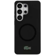   Lacoste Silicone Metal Croc Logo Samsung Galaxy S26 Ultra mágneses tok, MagSafe, fekete