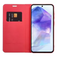   Luna Book Carbon Xiaomi Redmi Note 15 / Poco M8 5G flip tok kártyatartóval, piros