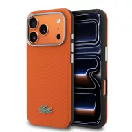   Lacoste PVC Petit Pique Semi Wrap Apple iPhone 17 Pro Max tok, MagSafe, narancs-fekete