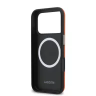   Lacoste PVC Petit Pique Semi Wrap Apple iPhone 17 Pro tok, MagSafe, narancs-fekete