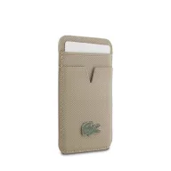   Lacoste PU Iconic Petit Pique mágneses kártyatartó, MagSafe, bézs