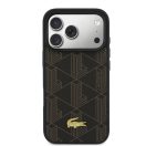 Lacoste PVC Blend Apple iPhone 17 Pro Max tok mágneses kártyatartóval, MagSafe, barna-arany