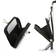   Guess Crossbody Strap PU 4G Metal Logo vállpánt / univerzális pánt pénztárcával, telefonra rögzíthető, fekete