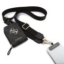 Guess Crossbody Strap PU 4G Metal Logo vállpánt / univerzális pánt pénztárcával, telefonra rögzíthető, fekete
