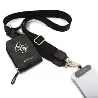   Guess Crossbody Strap PU 4G Metal Logo vállpánt / univerzális pánt pénztárcával, telefonra rögzíthető, fekete