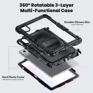   Tech-Protect Solid Lenovo Idea Tab 11" / K11 2.gen tablet tok kitámasztóval, fekete