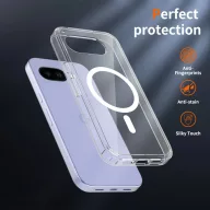   Tech-Protect Flexair Google Pixel 10a hátlap tok, megerősített sarok, MagSafe, átlátszó-fehér