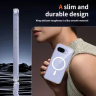   Tech-Protect Flexair Google Pixel 10a hátlap tok, megerősített sarok, MagSafe, átlátszó-fehér