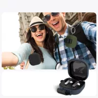   Tech-Protect Slim Hook Samsung Galaxy Buds 4 / Buds 4 Pro szilikon tok, karabinerrel,  fekete