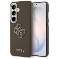   Guess Grained Big 4G Metal Logo Samsung Galaxy S26 Plus tok, barna