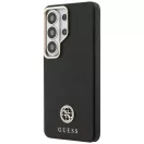 Guess Rhinestone Round Logo Samsung Galaxy S26 Ultra mágneses tok, MagSafe, fekete