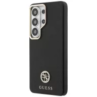   Guess Rhinestone Round Logo Samsung Galaxy S26 Ultra mágneses tok, MagSafe, fekete