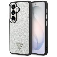   Guess Fixed Glitter Triangle Samsung Galaxy S26 mágneses tok, MagSafe, ezüst