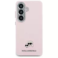   Karl Lagerfeld Saffiano KC Metal Logo Samsung Galaxy S26 Plus mágneses tok, MagSafe, rózsaszín