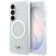   BMW IML Shockproof Metal LogoSamsung Galaxy S26 MagSafe hátlap tok, átlátszó-fehér