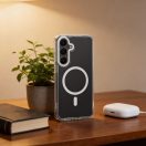 Frame Clear Hybrid Mag Samsung Galaxy A37 hátlap tok, MagSafe, átlátszó-fehér