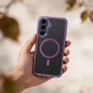 Frame Clear Hybrid Mag Samsung Galaxy A37 hátlap tok, MagSafe, átlátszó-lila