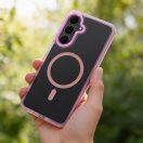 Frame Clear Hybrid Mag Samsung Galaxy A37 hátlap tok, MagSafe, átlátszó-rózsaszín