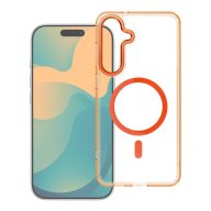  Frame Clear Hybrid Mag Samsung Galaxy A37 hátlap tok, MagSafe, átlátszó-narancs