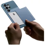   Spigen Slim Armor CS Samsung Galaxy S26 Ultra tok, kártyatartó, MagSafe, Light Blue, kék