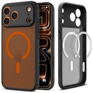   Spigen Ultra Hybrid Mag Apple iPhone 17 Pro Max tok, MagSafe, Frost Black/Orange, fekete-narancs