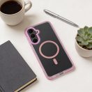 Frame Clear Hybrid Mag Samsung Galaxy A57 hátlap tok, MagSafe, átlátszó-rózsaszín