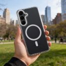 Frame Clear Hybrid Mag Samsung Galaxy A57 hátlap tok, MagSafe, átlátszó-fehér