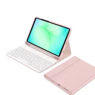   Tech-Protect Sc Pen + Keyboard Samsung Galaxy Tab A11 / Tab A9 oldalra nyíló, kitámasztható mappa tok ceruza tartóval, mágneses rögzítés, billentyűzettel, rózsaszín