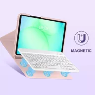   Tech-Protect Sc Pen + Keyboard Samsung Galaxy Tab A11 / Tab A9 oldalra nyíló, kitámasztható mappa tok ceruza tartóval, mágneses rögzítés, billentyűzettel, rózsaszín