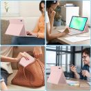 Tech-Protect Sc Pen + Keyboard Samsung Galaxy Tab A11 / Tab A9 oldalra nyíló, kitámasztható mappa tok ceruza tartóval, mágneses rögzítés, billentyűzettel, rózsaszín