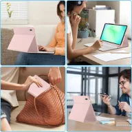   Tech-Protect Sc Pen + Keyboard Samsung Galaxy Tab A11 / Tab A9 oldalra nyíló, kitámasztható mappa tok ceruza tartóval, mágneses rögzítés, billentyűzettel, rózsaszín
