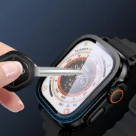   Tech-Protect Glass Ring Apple Watch Ultra 3 / 2 / 1 49mm tempered glass kijelzővédő fólia csomag, fekete (2db)