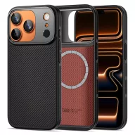   Tech-Protect Kevlar Aramid CC Apple iPhone 17 Pro MagSafe tok, Carbon minta, fekete