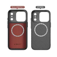   Tech-Protect Kevlar Aramid CC Apple iPhone 17 Pro MagSafe tok, Carbon minta, fekete