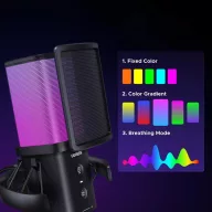 Ugreen CM581 USB-C Cardioid mikrofon, RGB, 1,5m, fekete