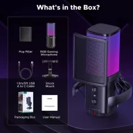 Ugreen CM581 USB-C Cardioid mikrofon, RGB, 1,5m, fekete