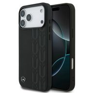   Mercedes Leather Laurel Leaves Stripes Apple iPhone 17 Pro Max MagSafe hátlap tok, kék
