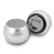   Guess Mini kompakt, hordozható bluetooth hangszóró, 3W, ezüst
