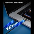 Spigen EB10010CCA USB-C-USB-C töltő- és adatkábel, fehér, 100W, 1m, fekete